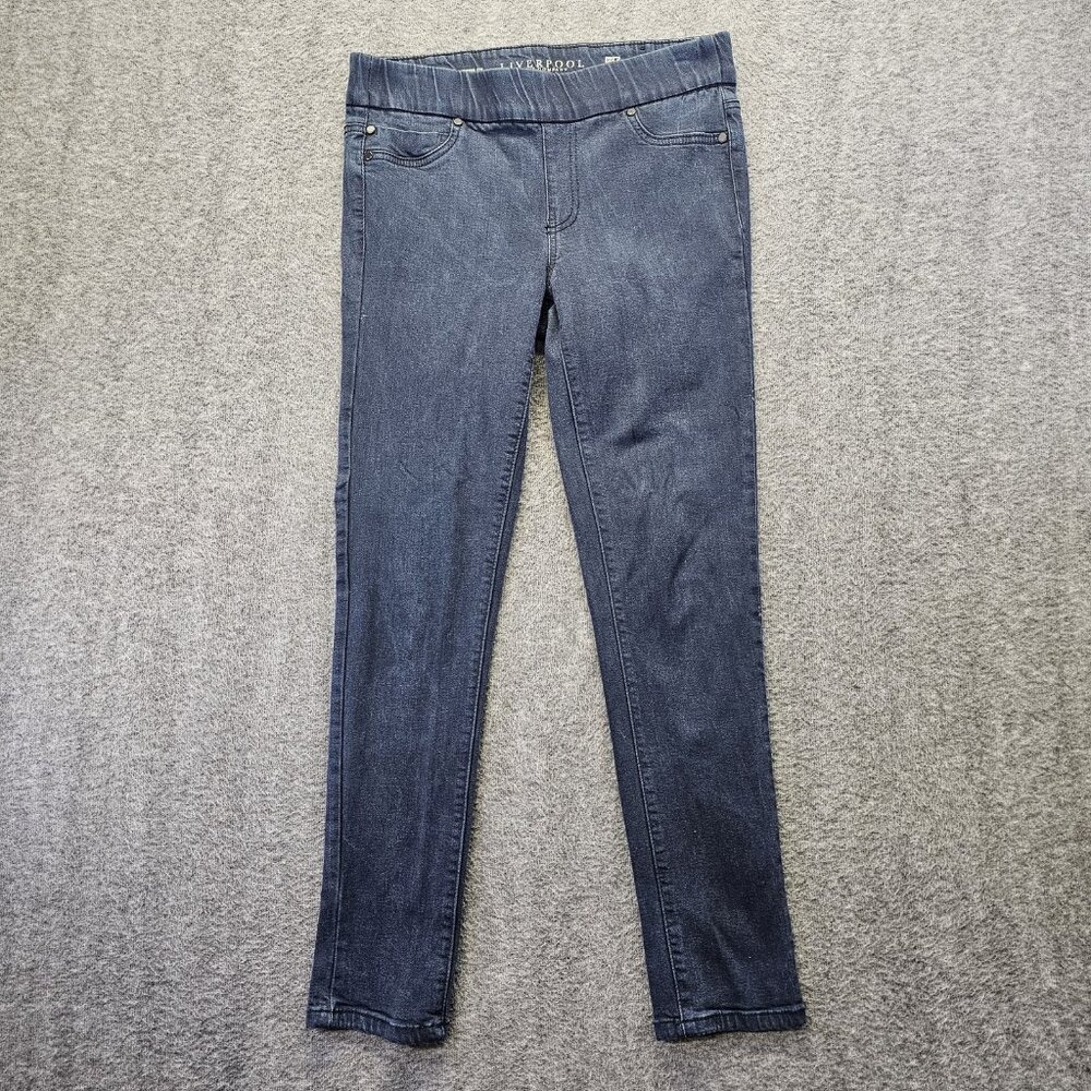 Liverpool Womens Size 6/28 Short The Denim Legging Pull-On Dark Blue